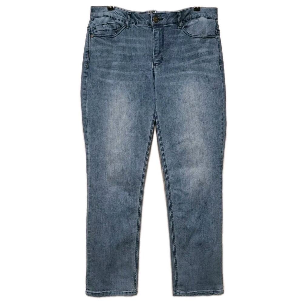 Democracy Ab Solution Jeans Womens 12 Blue Light Wash Denim Stretch Girlfriend